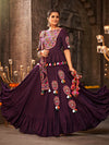 Purple Viscose Rayon Embroidered Designer Navratri Special Lehenga