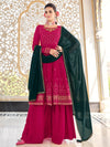 Rani and Green Real Georgette Gharara Suit