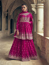 Rani Real Georgette Gharara Style Embroidered Suit