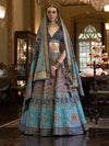 Multicolour Rajwadi Silk Mirror work Bridal Designer Lehenga