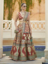 Multicolour Rajwadi Silk Mirror work Bridal Designer Lehenga