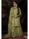 Parrot Net Embroidered Sharara Suit