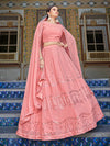 Pink Georgette Embroidered Designer Lehenga Choli