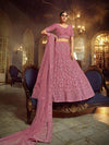 Pink Soft Net Heavy Embroidered Lehenga - myracouture