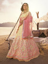 Off White Embroidered Organza Lehenga - myracouture