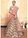 Tortilla Brown Satin Embroidered Lehenga - myracouture