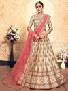 Tortila Brown Satin Embroidered Lehenga - myracouture