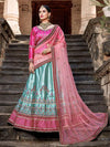 Skyblue Embroidered Lehenga - myracouture