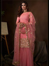 Pink Soft Net Gharara Suit - myracouture