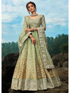 Pastel Green Art Silk Lehenga - myracouture