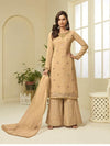 Musturd Yellow Georgette Embroidered Palazzo Sui - myracouture
