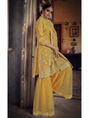 Musturd Yellow Heavy Embroidered Gharara Suit - myracouture