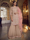 Peach Heavy Embroidered Gharara Suit - myracouture