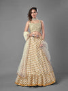 White Heavy Embroidered Viscose Silk bridal Lehenga - myracouture