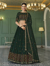 Green Georgette Embroidered Designer Lehenga