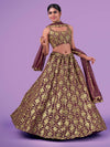 Lilac Georgette Embroidered Designer Lehenga