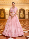 Pink Gorgette Embroidered Designer Lehenga Choli