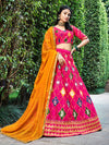 Rani Pink Silk Embroidered Designer Lehenga Choli