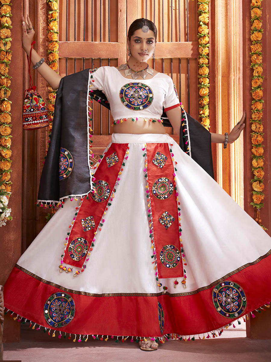 Khatli Work Silk Off White Designer Lehenga Choli