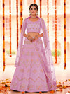 Pink Organza Embroidered Designer Lehenga