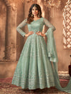 Sea Green Heavy Embroidered Anarkali Suit
