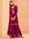 Magenta Heavy Embroidered Sharara Suit