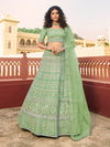 Pista Organza Embroidered Lehenga Choli