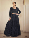 Navy Blue georgette Designer Suit