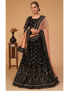 Black Georgette Embroidered Designer Lehenga