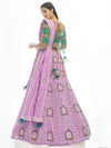 Lilac Georgette Embroidered Designer Lehenga