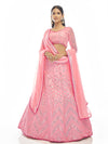 Baby Pink Georgette Embroidered Designer Lehenga