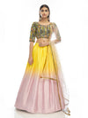 Multicolour Satin Georgette Embroidered Designer Lehenga