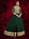 Green Heavy Embroidered Pant Style Anarkali Suit