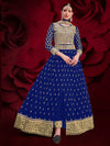 Royal Blue Heavy Embroidered Pant Style Anarkali Suit
